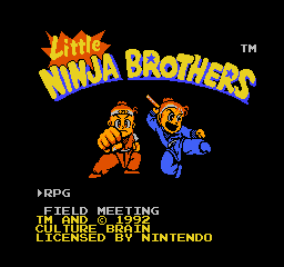 Little Ninja Brothers (Europe) Title Screen